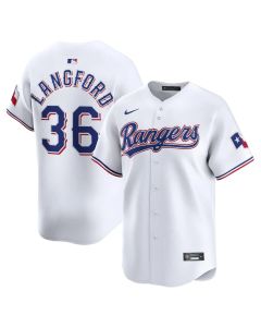 Youth Texas Rangers #36 Wyatt Langford Nike White Home Limited Player Jersey (White)