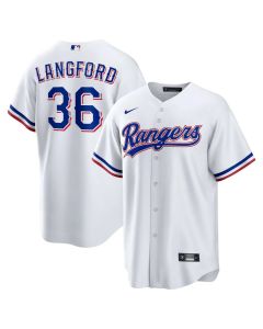 Youth Texas Rangers #36 Wyatt Langford White Home Replica Jersey
