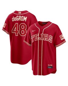 Youth Texas Rangers #48 Jacob deGrom Red 2026 City Connect Stitched Jersey