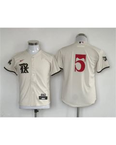 Youth Texas Rangers #5 Corey Seager Cream City ConnectStitched Baseball Jersey