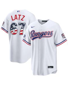 Youth Texas Rangers #67 Jacob Latz White 2026 All-Star Edition Stars & Stripes Stadium Jersey