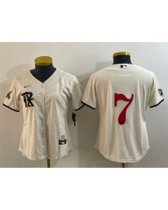 Youth Texas Rangers #7 ivan Rodriguez Cream City Connect Stitched Baseball Jersey