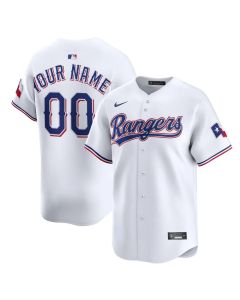 Youth Texas Rangers White Home Limited Custom Jersey