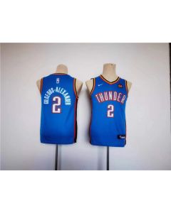Youth Thunder #2 Shai Gilgeous-Alexander Blue Stitched Basketball Jersey