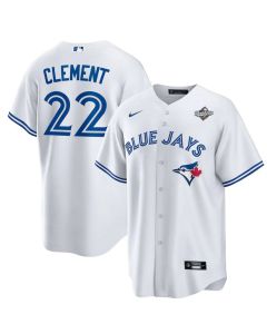 Youth Toronto Blue Jays #22 Ernie Clement 2025 World Series White Home Replica Jersey