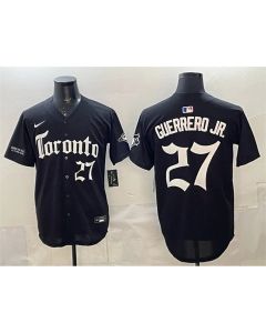 Youth Toronto Blue Jays #27 Vladimir Guerrero Jr. Black Gothic North Edition Limited Stitched Baseball Jersey