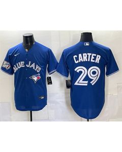Youth Toronto Blue Jays #29 Joe Carter Royal 50 Seasons Patch Jersey (Blue Royal)