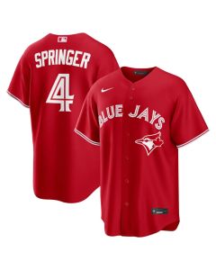 Youth Toronto Blue Jays #4 George Springer Red Canada Day Replica Jersey
