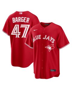 Youth Toronto Blue Jays #47 Addison Barger Nike Red Canada Day Replica Jersey (Red Blue)