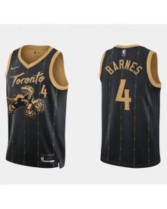Youth Toronto Raptors #4 Scottie Barnes 2021/22 Black City Edition 75th Anniversary Swingman Stitched Basketball Jersey