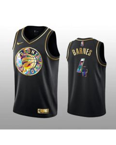 Youth Toronto Raptors #4 Scottie Barnes 2021/22 Black Golden Edition 75th Anniversary Diamond Logo Stitched Basketball Jersey