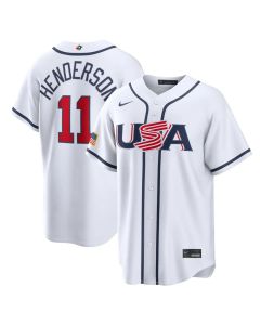 Youth USA Baseball #11 Gunnar Henderson White 2026 World Baseball Classic Home Stadium Jersey (White)