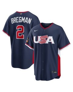 Youth USA Baseball #2 Alex Bregman Navy 2026 World Baseball Classic Road Stadium Jersey (Navy)