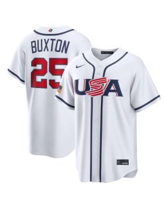 Youth USA Baseball #25 Byron Buxton White 2026 World Baseball Classic Home Stadium Jersey (White)