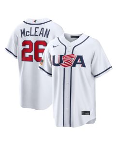 Youth USA Baseball #26 Nolan McLean White 2026 World Baseball Classic Home Stadium Jersey (White)