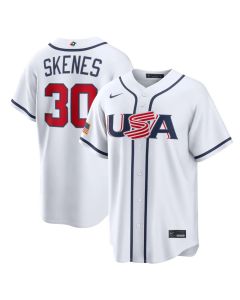 Youth USA Baseball #30 Paul Skenes White 2026 World Baseball Classic Home Stadium Jersey (White)