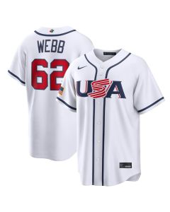 Youth USA Baseball #62 Logan Webb White 2026 World Baseball Classic Home Stadium Jersey (White)