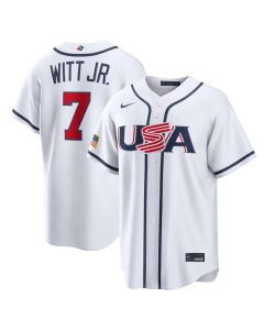 Youth USA Baseball #7 Bobby Witt Jr. White 2026 World Baseball Classic Home Stadium Jersey (White)