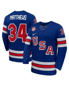 Youth USA Hockey #34 Auston Matthews Royal 2026 Home Replica Jersey