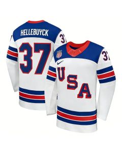 Youth USA Hockey #37 Connor Hellebuyck White 2026 Home Replica Jersey