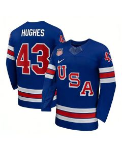 Youth USA Hockey #43 Quinn Hughes Royal 2026 Home Replica Jersey
