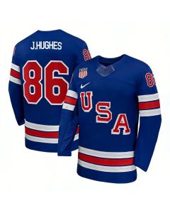 Youth USA Hockey #86 Jack Hughes Royal 2026 Home Replica Jersey