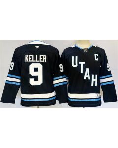 Youth Utah Hockey Club #9 Clayton Keller Navy 2024-25 With C Patch Stitched Jersey