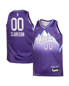 Youth Utah Jazz #00 Jordan Clarkson Purple 2024/25 Swingman City Edition Player Jersey (Purple)