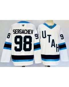 Youth Utah Mammoth #98 Mikhail Sergachev White 2024-25 Stitched Jersey