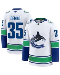 Youth Vancouver Canucks #35 Thatcher Demko White Away Jersey