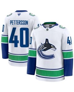 Youth Vancouver Canucks #40 Elias Pettersson White Away Jersey
