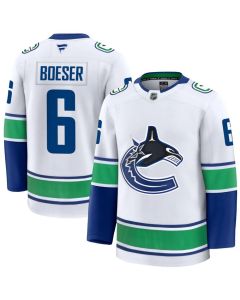 Youth Vancouver Canucks #6 Brock Boeser White Away Jersey