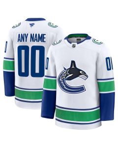 Youth Vancouver Canucks White Away Custom Jersey