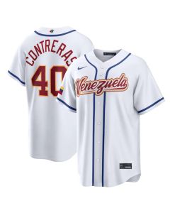 Youth Venezuela Baseball #40 Willson Contreras White 2026 World Baseball Classic Home Stadium Jersey (White)