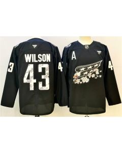 Youth Washington Capitals #43 Tom Wilson Black Cherry Blossom With A Patch Stitched Hockey Jersey