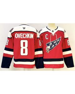 Youth Washington Capitals #8 Alexander Ovechkin Red With C Patch Stitched Hockey Jersey