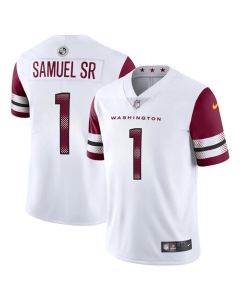 Youth Washington Commanders #1 Deebo Samuel Sr White 2025 Vapor Limited Stitched Football Jersey
