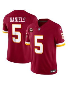 Youth Washington Commanders #5 Jayden Daniels Burgundy With 2-Star C Patch Vapor F.U.S.E. Limited Jersey
