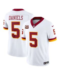 Youth Washington Commanders #5 Jayden Daniels White With 2-Star C Patch Throwback Vapor F.U.S.E. Limited Jersey