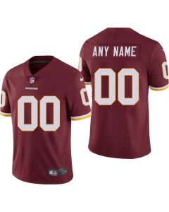 Youth Washington Commanders Custom Burgundy Vapor Stitched Football Jersey