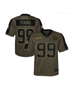 Youth Washington Football Team #99 Chase Young 2021 Olive Salute To Service Limited Stitched Jersey