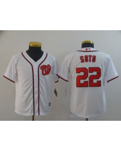 Youth Washington Nationals #22 Juan Soto White Cool Base Stitched MLB Jersey