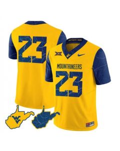 Youth West Virginia Mountaineers #6 Garrett Greene Gold 2023 F.U.S.E. Stitched Basketball Jersey