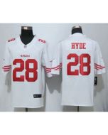 49ers #28 Carlos Hyde White Men's Stitched NFL Limited Jersey