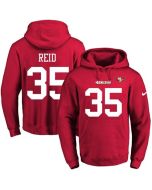 49ers #35 Eric Reid Red Name & Number Pullover NFL Hoodie