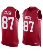 49ers #87 Dwight Clark Red Team Color Men's Stitched NFL Limited Tank Top Jersey