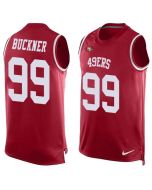 49ers #99 DeForest Buckner Red Team Color Men's Stitched NFL Limited Tank Top Jersey
