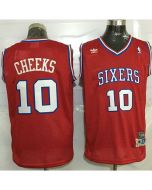 76ers #10 Maurice Cheeks Red Throwback Stitched NBA Jersey