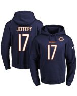 Bears #17 Alshon Jeffery Navy Blue Name & Number Pullover NFL Hoodie
