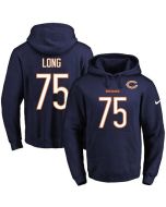 Bears #75 Kyle Long Navy Blue Name & Number Pullover NFL Hoodie
